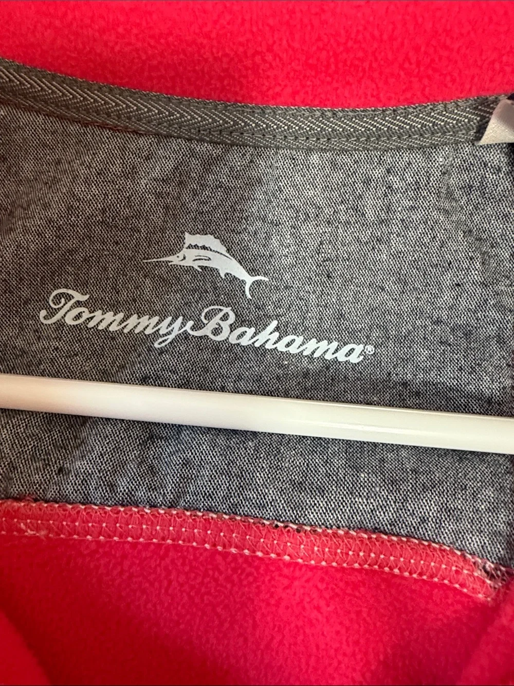 Tommy Bahama Men's Zip-Front Pullover Sweater in Coral